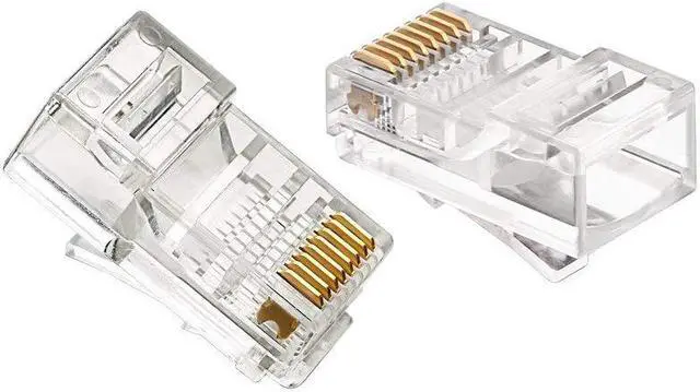 Alt view image 6 of 7 - 50-Pieces RJ45 CAT5 CAT5E Connector 8P8C Gold Plated Ethernet Crystal Head eokCXOY