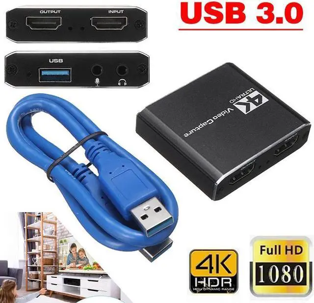 Main image of 4K Capture Card USB 3.0, HDMI Video Capture Card to USB with Microphone & HDMI Loop-Out, Capture Card 1080p 60fps for Streaming, Compatible with Nintendo Switch/Game Console/Phone