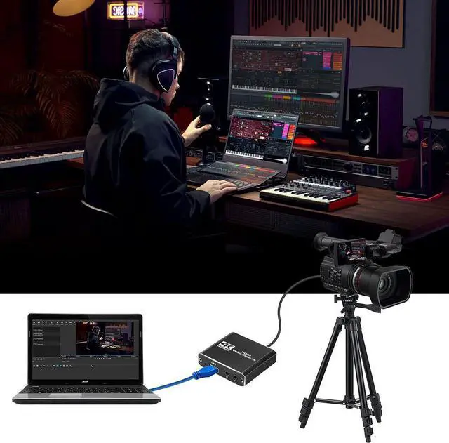 Alt view image 7 of 7 - 4K Capture Card USB 3.0, HDMI Video Capture Card to USB with Microphone & HDMI Loop-Out, Capture Card 1080p 60fps for Streaming, Compatible with Nintendo Switch/Game Console/Phone