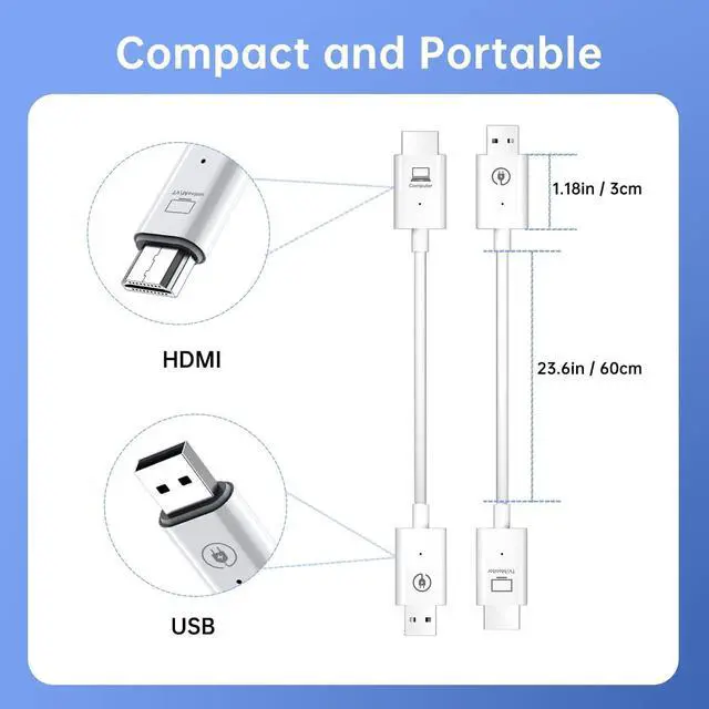 Alt view image 5 of 7 - Wireless HDMI Transmitter and Receiver, Stable Wireless HDMI Extender Kit 1080P@60Hz , Streaming Smooth Media Video/Audio/File for Laptop/PC/Camera/Phone to Monitor/Projector/HDTV - 98FT/30M