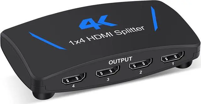Main image of 1x4 HDMI Splitter, 1 in 4 Out HDMI Splitter Audio Video Distributor Box Support Full HD 3D & 4K x 2K Compatible for Projector, HDTV, STB, DVD, PS3 Etc