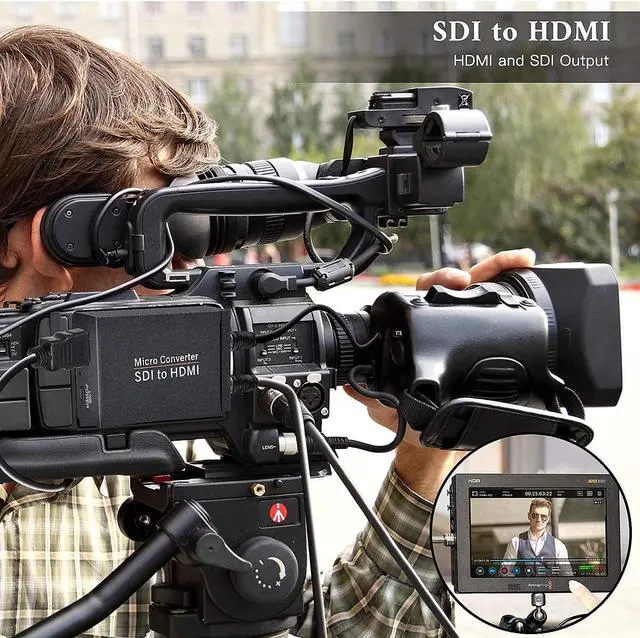 Alt view image 6 of 7 - 1080P SDI to HDMI, 3G-SDI/HD-SDI/SD-SDI to HDMI Converter Adapter,SDI in HDMI Out, SDI in SDI Out Loopout 1080P @60Hz Video Audio Splitter, Auto Format Detection and Stereo Audio De-embedder eokCXOY