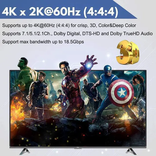 Alt view image 6 of 7 - 4K HDMI Switch 60Hz HDMI Switcher 4 Port 4x1 HDMI Switcher Splitter Box hdmi Audio Extractor Supports ARC HDR10 ARC 18Gbps HDCP2.2,RGB 8:8:8, 3D with Remote Control eokCXOY