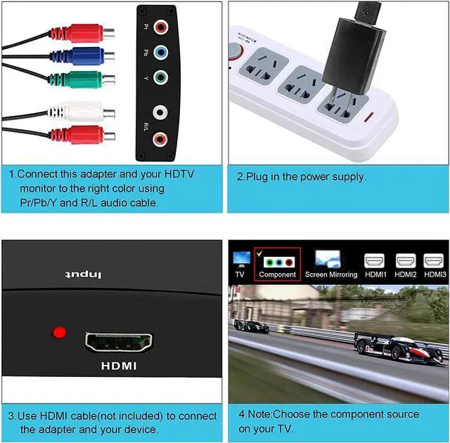 Alt view image 6 of 6 - HDMI to Component Vedio Converter,HDMI Input to Component Video + R/L Audio Output Converter Adapter Support 1080p for PS3,DVD (HDMI to Ypbpr)
