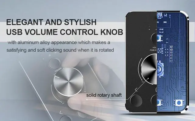 Alt view image 6 of 7 - Multimedia Control Knob,Aluminum USB Volume Knob HiFi Speakers Audio Control with Mute Button, Pause/Play, Back Forward Button,PC Computer Audio Volume Controller Knob for Win7/8/10/XP/Mac OS/Linux