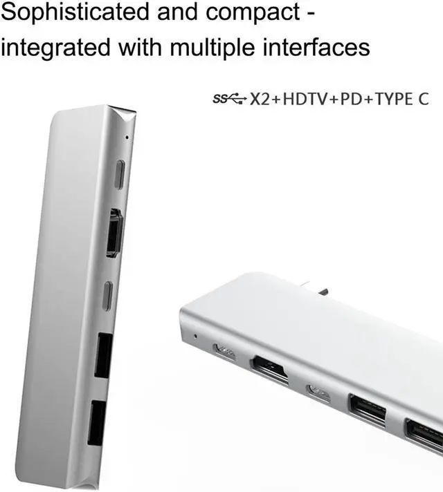 Alt view image 3 of 7 - 5 in 1 USB TYPE-C HUB USB-C to 4K HDMI USB TYPE-C Adapter with 4K HDMI USB 3.0 for MacBook Laptop