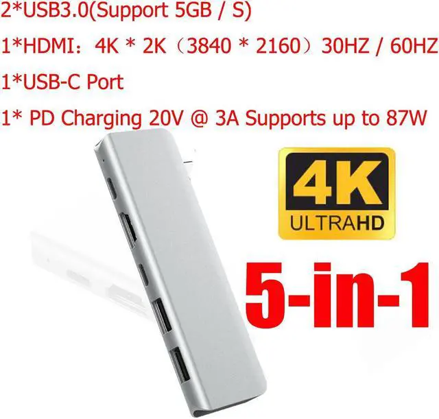 Main image of 5 in 1 USB TYPE-C HUB USB-C to 4K HDMI USB TYPE-C Adapter with 4K HDMI USB 3.0 for MacBook Laptop