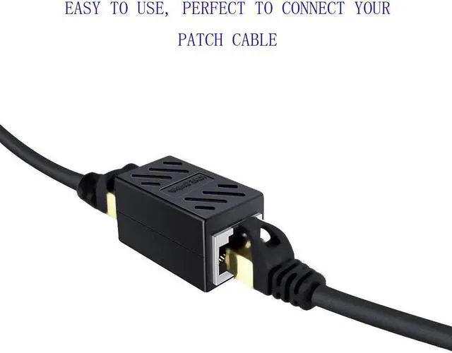 Alt view image 7 of 7 - RJ45 Inline Coupler, Cat7 Cat6 Cat5e Ethernet Coupler Female to Female(Black-2 Pack)