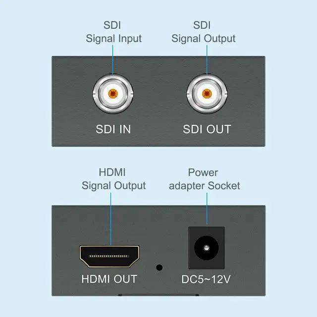 Alt view image 3 of 7 - SDI (SD-SDI/HD-SDI/3G-SDI) to HDMI Converter, SDI to HDMI coaxial Cable Adapter 1080P Video and Audio Splitter, coaxial Cable Adapter for Camcorder Camera to TV
