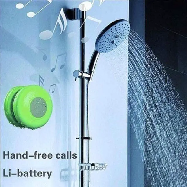 Alt view image 5 of 7 - Portable Bluetooth Shower Speaker - IPX4 Waterproof - Super Strong Suction Cup - Built In Mic For Hands free Calling - 6-Hour Music Playtime - Water Resistant Rubber