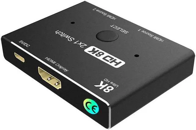 Alt view image 2 of 7 - 2 in1 Out 8K HDMI Switcher, High Speed 48Gbps 2 in 1 out Splitter 8K@60Hz 4K@120Hz Directional 2.1 Converter for PS4 TV Box HDTV Xbox Projector