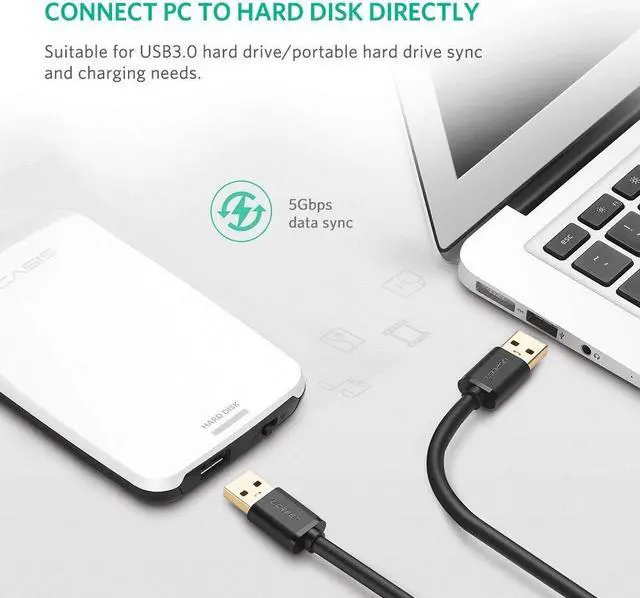 Alt view image 5 of 7 - USB 3.0 Cable Extender, High Speed 5Gbps USB 3.0 to USB 3.0 Male to Male for External Hard Drives, Modems, Printers, Cameras, Computer, Laptop & More(1.65 Feets, 0.5m)