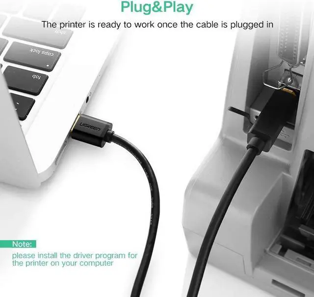Alt view image 5 of 7 - USB Printer Cable USB 2.0 Type A Male to B Male Scanner Cord High Speed Computer Printer Cable for Brother, HP, Canon, Lexmark, Epson, Dell, Xerox, Samsung etc (9.8 Feet)