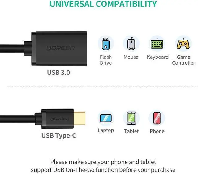 Alt view image 5 of 7 - USB C to USB Adapter, Type C Male to USB A Female Adapter OTG Cable Compatible MacBook Pro 2018/2017, Dell XPS 15/13, Samsung Galaxy S9 S8 Plus Note 9 Note 8 Pixel 2 etc