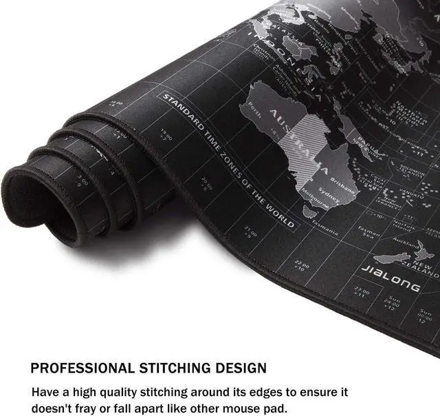 Alt view image 5 of 7 - Large Gaming Mouse Map Pad,with Non-Slip Base,Waterproof and Foldable Pad,Extended XXL Size,Desktop Pad Suitable for Gamers,Suitable for Desktop,Office and Home,Black (90*40cm)
