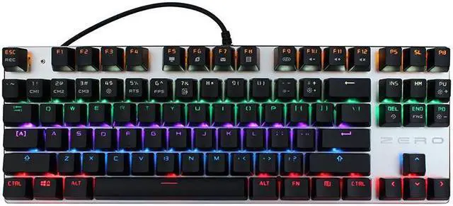 Alt view image 2 of 7 - ZERO Gaming Keyboard Mechanical Illuminated Keyboard with Red Switch, 87 keys, 9 Kind of Backlit,(Red Switch,Black keycap)