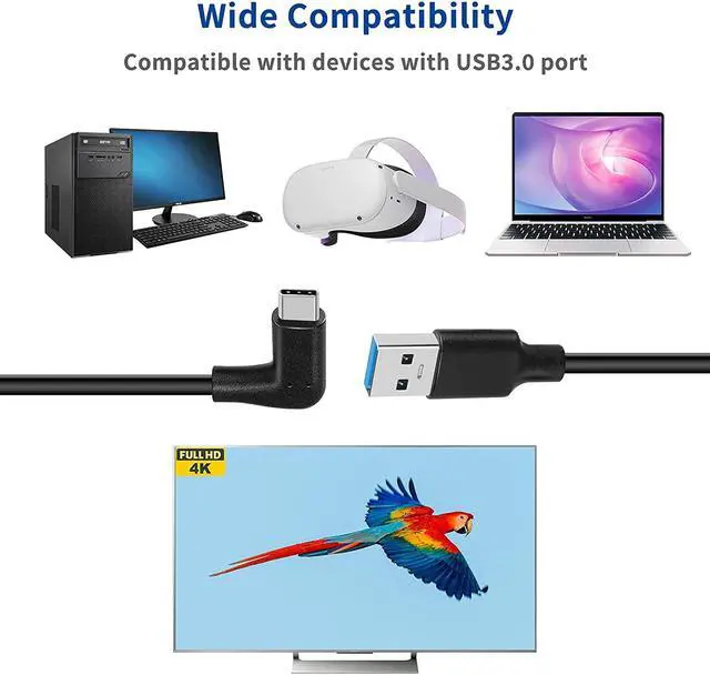 Alt view image 6 of 7 - for Oculus Quest 2 Link Cable, USB 3.0 USB A to C Cable 16ft/5M, USB 3.2 Gen 1 USB C Cable, High Speed Data Transfer & 3A Fast Charging, Link Cable Compatible with Oculus Quest 2 VR Headset Gaming PC