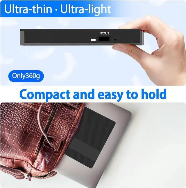 Alt view image 6 of 7 - External CD DVD Drive, USB 3.0 Type C Slim Portable CD Player CD/DVD-RW Burner, High Speed Data Transfer Optical Drive for Laptop, Desktop Windows 10/8/7 / XP/Linux/Vista, MacOS