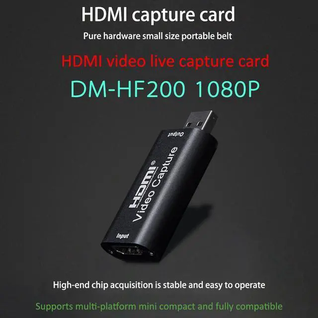 Alt view image 3 of 7 - 1080p USB2.0 HDMI Capture Card 1 Channel HDMI Video Capture Card Live Recording Box Audio Video Capture Card Portable USB HD Video Capture Card