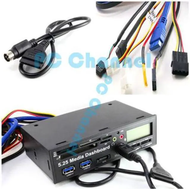 Alt view image 2 of 7 - USB 3.0 All in One 5.25 inch Internal Front Panel Card Reader for PC Desktop