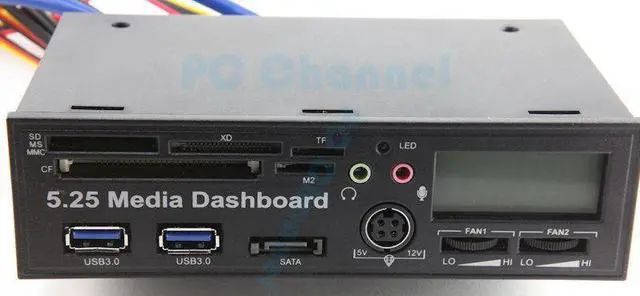 Alt view image 4 of 7 - USB 3.0 All in One 5.25 inch Internal Front Panel Card Reader for PC Desktop