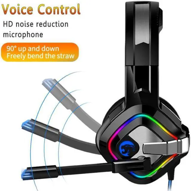 Alt view image 3 of 7 - YOBO A66 RGB Gaming Headset 7.1 Sound Stereo RGB Headphones with Microphone for PS4 Laptop Desktop PC Gamer