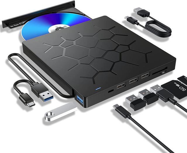 Main image of External CD/DVD Drive for Laptop, 7 IN 1 USB 3.0 Ultra-Slim Portable DVD Player, CD ROM Burner Writer External Disk Drive Optical Compatible with Laptop Desktop PC MacBook Windows Mac Linux OS