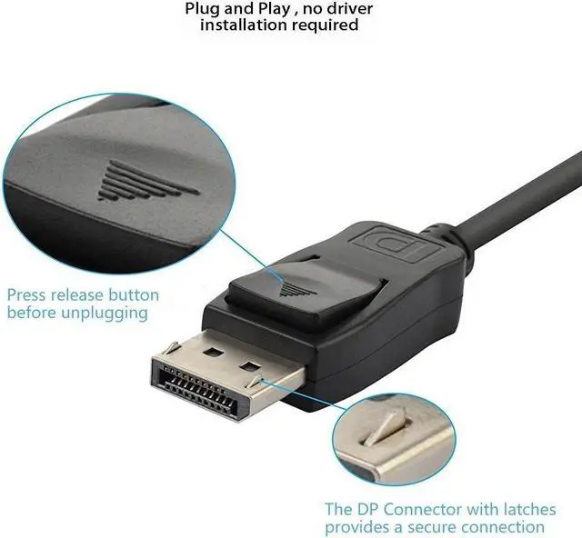 Alt view image 2 of 5 - Display Port to VGA Adapter 1080P Converter, YXwin DisplayPort DP to VGA Adapter Male to Female Adapter for DP Enabled Desktops and Laptops