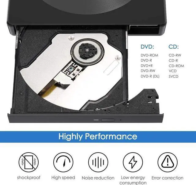 Alt view image 5 of 7 - USB C External CD DVD Drive, USB Type C Adapter to USB 3.0 Superdrive DVD CD+/-RW Burner Writer Optical Drive Compatible for Windows 10/8/ 7 Laptop/MacBook/Desktop PC of HP Dell LG Asus Acer