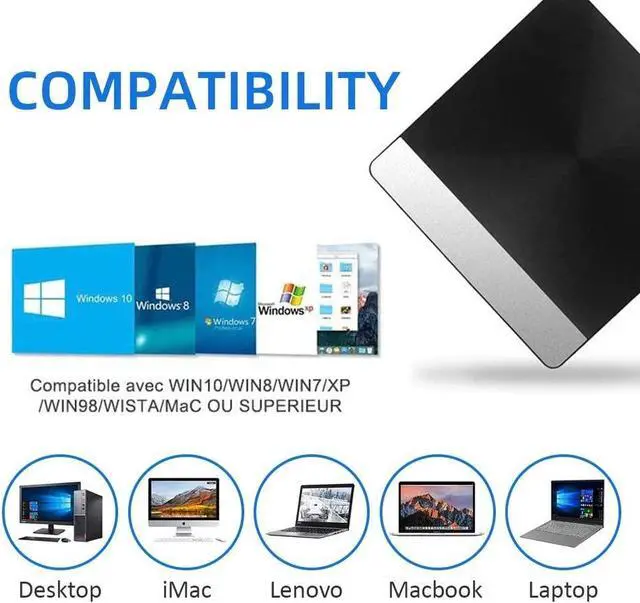 Alt view image 3 of 7 - USB 3.0 USB C 2-in-1 External DVD Drive - Slim Type-C CD DVD +/-RW Drive Rewriter Burner, High Speed Data Transfer Disk Drive for Laptop Desktop MacBook Mac OS Windows