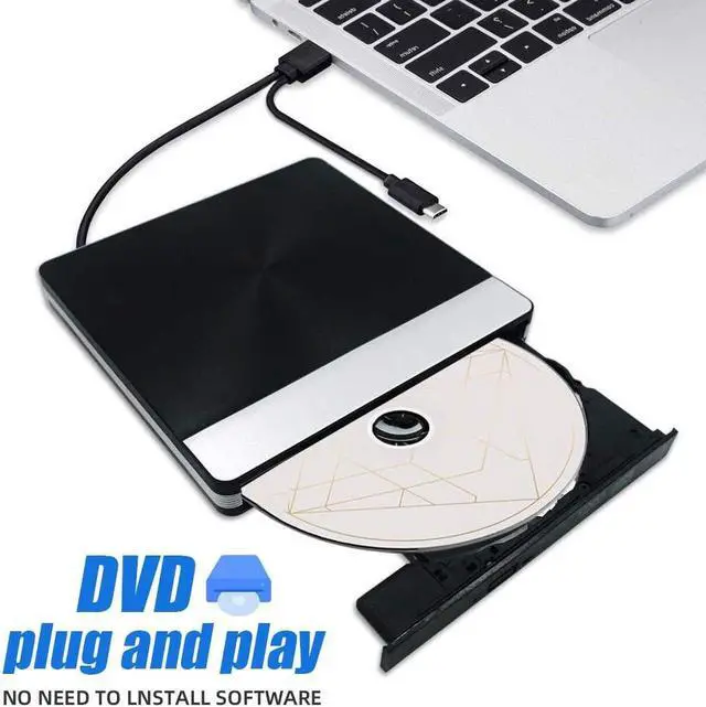 Alt view image 6 of 7 - USB 3.0 USB C 2-in-1 External DVD Drive - Slim Type-C CD DVD +/-RW Drive Rewriter Burner, High Speed Data Transfer Disk Drive for Laptop Desktop MacBook Mac OS Windows