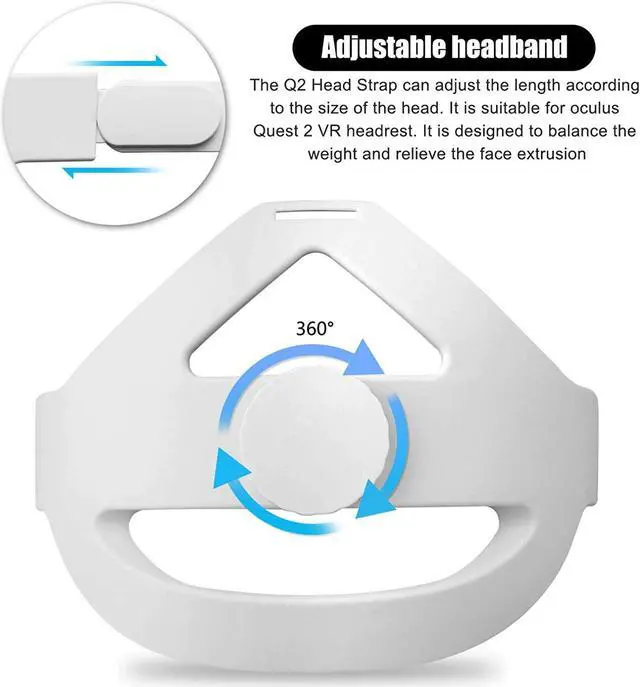 Alt view image 3 of 7 - Replace Adjustable Elite Strap for Oculus Quest 2 Head Strap Headband Enhanced Support and Reduce Head Pressure Comfortable Touch