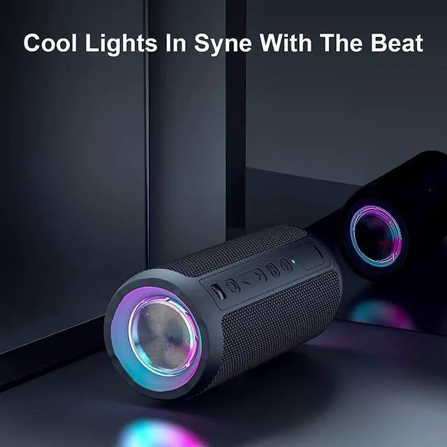 Alt view image 6 of 7 - Outdoor Bluetooth Speaker, Portable Wireless Bluetooth Speakers With Led Light, Louder Volume & Enhanced Bass, IPX7 Waterproof, 30H Playtime, Durable Loud Outdoor Speaker for Travel, Sport