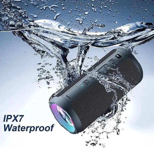 Alt view image 2 of 7 - Outdoor Bluetooth Speaker, Portable Wireless Bluetooth Speakers With Led Light, Louder Volume & Enhanced Bass, IPX7 Waterproof, 30H Playtime, Durable Loud Outdoor Speaker for Travel, Sport