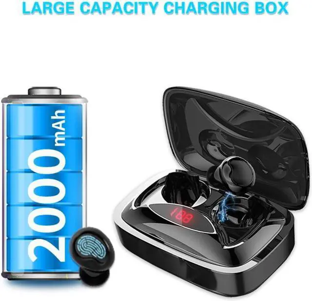 Alt view image 3 of 7 - TWS Wireless Stereo Dual bluetooth 5.0 Earbuds LED Display Smart Touch Sound Earphone Handsfree Headset With Charging Case