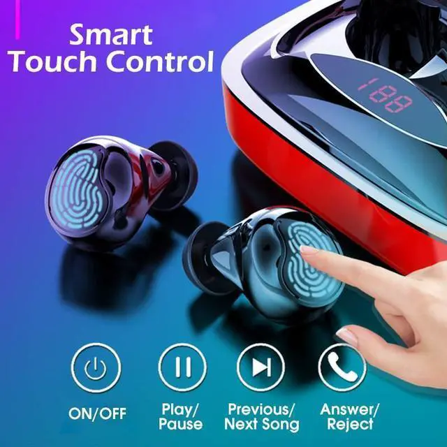 Alt view image 4 of 7 - TWS Wireless Stereo Dual bluetooth 5.0 Earbuds LED Display Smart Touch Sound Earphone Handsfree Headset With Charging Case