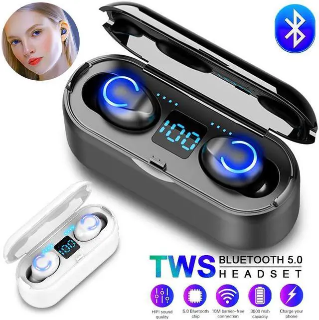 Main image of Bluetooth 5.0 Earbuds TWS Wireless Earphones Twins Headset Stereo ultra-light LED Display 8D Cinema Sound For iPhone Android Phones