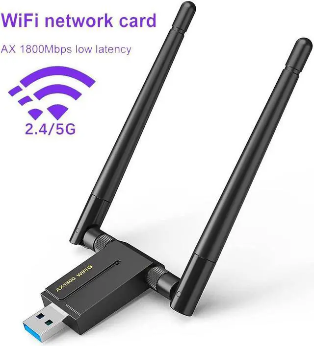 Main image of WiFi 6 USB Adapter for PC, Wireless USB WiFi Adapter for Desktop Laptop Computer, USB 3.0 WiFi Dongle High Gain Dual Band 2.4G/5GHz, AX1800Mbps MU-MiMO Wireless Network Adapter for Windows 10/11