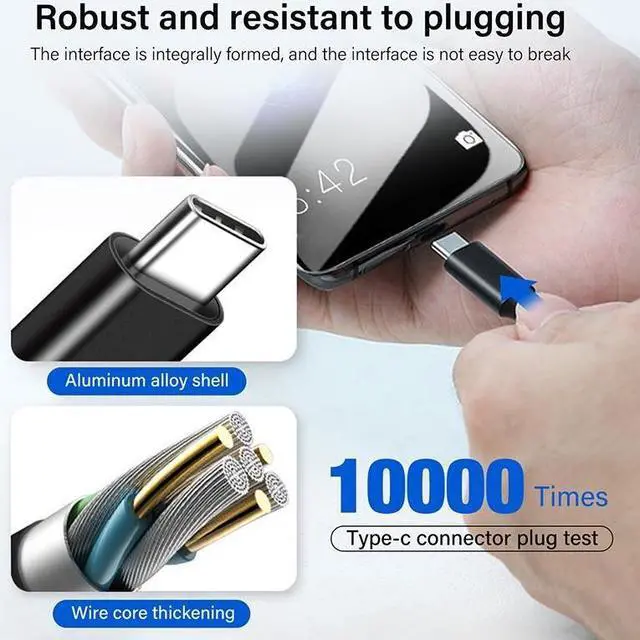 Alt view image 4 of 7 - USB C to USB C Cable 3.3ft/1M, Type C PD Fast Charging Data Sync Transfer Cable, [20Gbps] USB3.2 Gen 2x2 100W Charger Cable with E-Marker Support 4K@60Hz for USB-C Monitor, External SSD, Thunderbolt 3