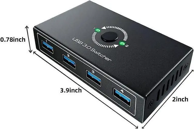 Alt view image 6 of 7 - USB 3.0 Switcher, USB Switch Selector for 2 Computers Share 4 USB 3.0 Devices and 3.5mm Headphones Speakers KVM Switcher Hub Adapter for PC, Printer, Keyboard, Scanner, Mouse, U-Disk,Speaker