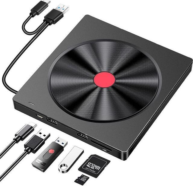 Main image of External CD/DVD Drive for Laptop, 6 IN 1 USB 3.0 Ultra-Slim DVD player for laptop, CD ROM Burner Writer External Disk Optical Drive Compatible with Laptop Desktop PC M-a-c-Book Windows Linux MacOS