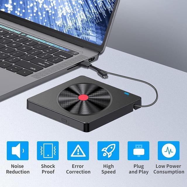 Alt view image 7 of 7 - External CD/DVD Drive for Laptop, 6 IN 1 USB 3.0 Ultra-Slim DVD player for laptop, CD ROM Burner Writer External Disk Optical Drive Compatible with Laptop Desktop PC M-a-c-Book Windows Linux MacOS