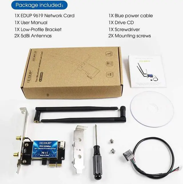 Alt view image 6 of 7 - WiFi PCI Express Adapter AC600Mbps PCIE Wireless WiFi Network Card Bluetooth 4.0 Adapter 2.4G/5.8G Dual Band PCI Express Internet Networking Cards Support Windows 10/ Win 8.1/ Win 7 for Desktop PC