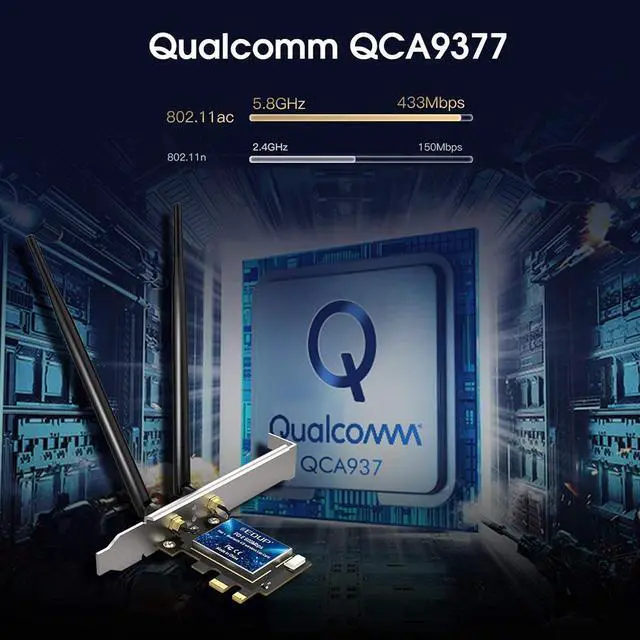 Alt view image 4 of 7 - WiFi PCI Express Adapter AC600Mbps PCIE Wireless WiFi Network Card Bluetooth 4.0 Adapter 2.4G/5.8G Dual Band PCI Express Internet Networking Cards Support Windows 10/ Win 8.1/ Win 7 for Desktop PC