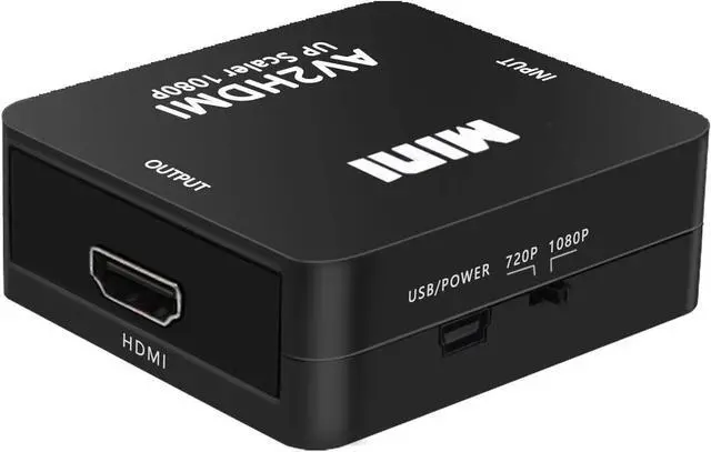 Alt view image 3 of 7 - RCA to HDMI Converter, 1080P RCA Composite CVBS AV to HDMI Video Audio Converter Adapter Compatible with N64 Wii PS2 Xbox VHS VCR Camera DVD, Support PAL/NTSC with USB Power Cable