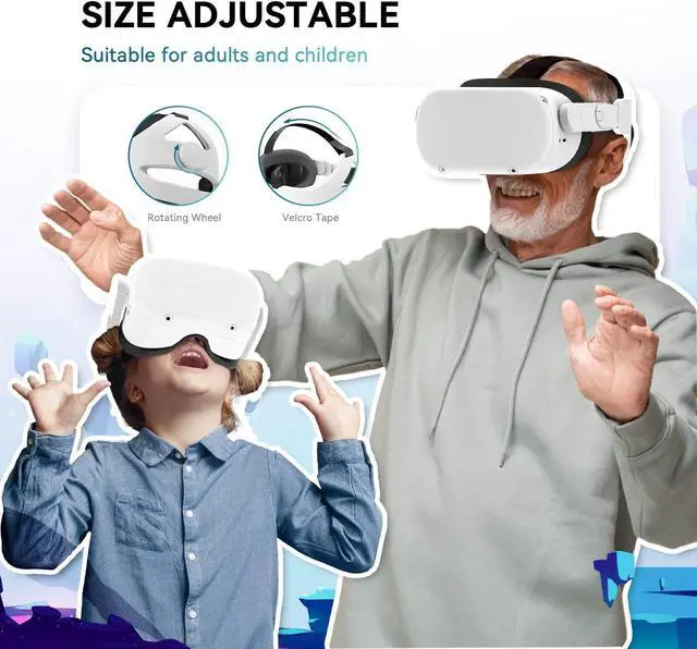 Alt view image 3 of 7 - Adjustable Head Strap for Meta/Oculus Quest 2, Replacement for Quest 2 Elite Strap Accessories for Enhanced Support and Comfort in VR, Suitable for Children and Adults (Headset Not Included)