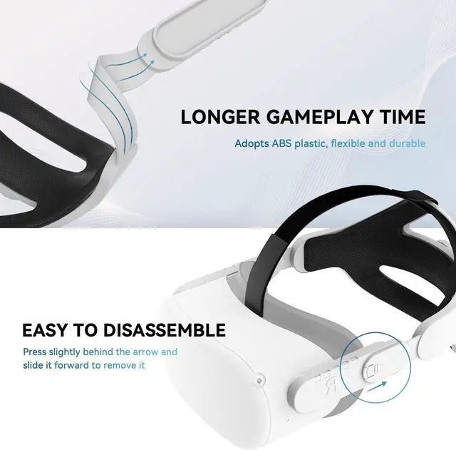 Alt view image 4 of 7 - Adjustable Head Strap for Meta/Oculus Quest 2, Replacement for Quest 2 Elite Strap Accessories for Enhanced Support and Comfort in VR, Suitable for Children and Adults (Headset Not Included)