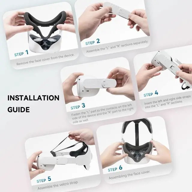 Alt view image 7 of 7 - Adjustable Head Strap for Meta/Oculus Quest 2, Replacement for Quest 2 Elite Strap Accessories for Enhanced Support and Comfort in VR, Suitable for Children and Adults (Headset Not Included)