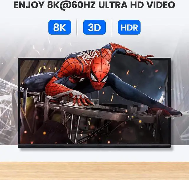 Alt view image 3 of 7 - HDMI 2.1 Switch 8K HDMI Splitter 3 in 1 Out, Ultra High-Speed 48Gbps HDMI Switcher with Remote Control, Supports 8K @60Hz 4K @120Hz, Compatible for PS5/PS4 Projectors Monitor
