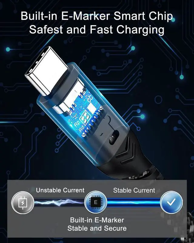 Alt view image 6 of 7 - USB 4 Cable 3.3ft / 1M, USB C to USB C Cable 8K Video HD Display/Monitor Cable with 40Gbps Data Transfer & 240W Fast Charging for Thunderbolt 3/4 M-a-c-B-o-o-k Pro i-Pad and USB Type-C Laptop